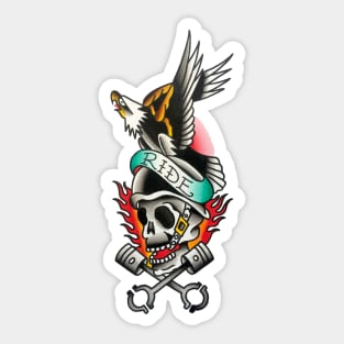 Ride Biker Tattoo Design Sticker